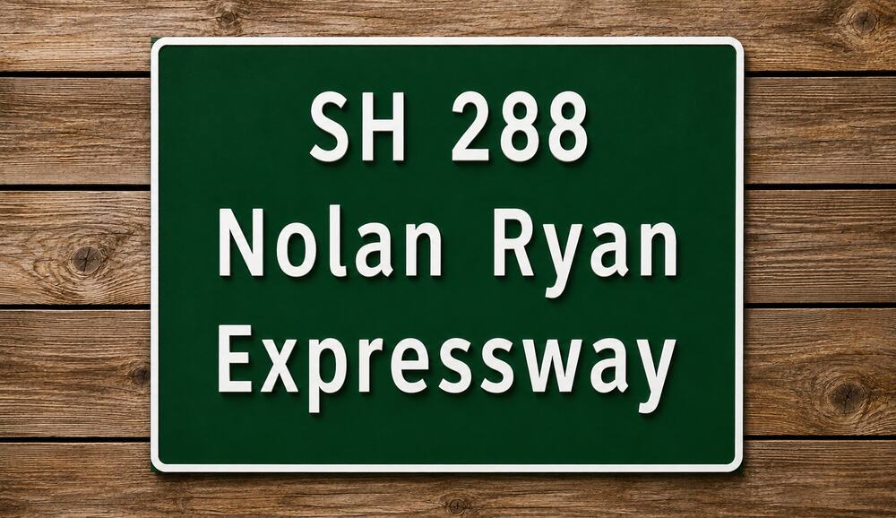SH 288 Nolan Ryan Expressway Sign Baseball Stadium State Highway Houston Texas